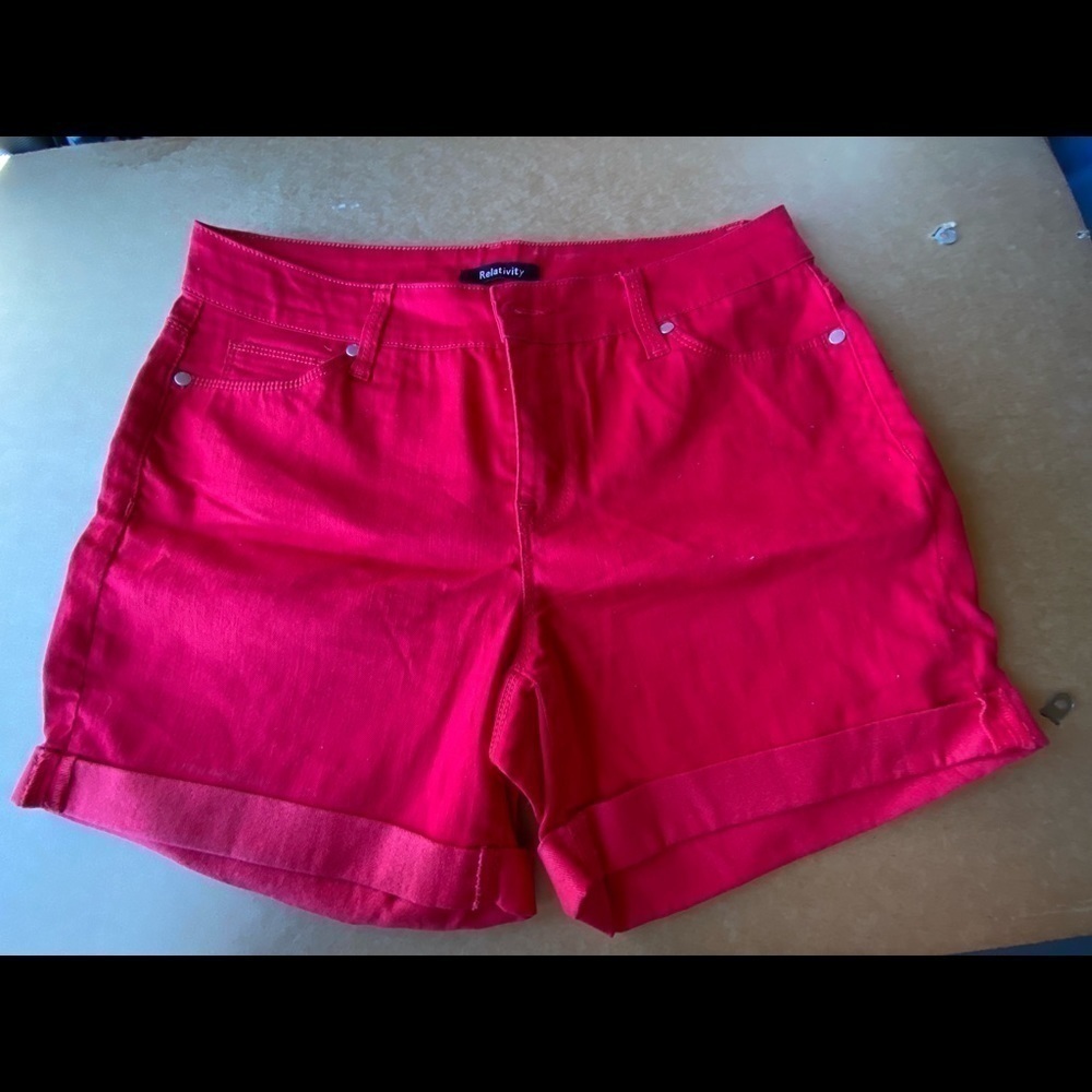 EUC Red Relativity Shorts. Size‎ 12